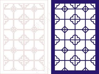 矢量镂空花纹边框底纹中式