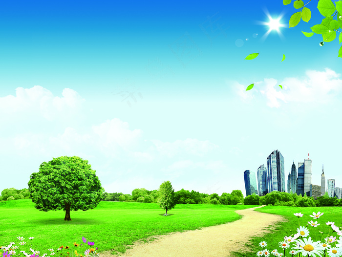 白云蓝天海报背景