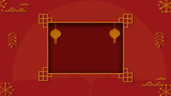 红色中国风横板背景