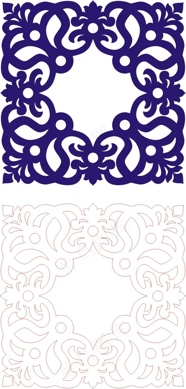 矢量镂空花纹边框底纹欧式cdr矢量模版下载