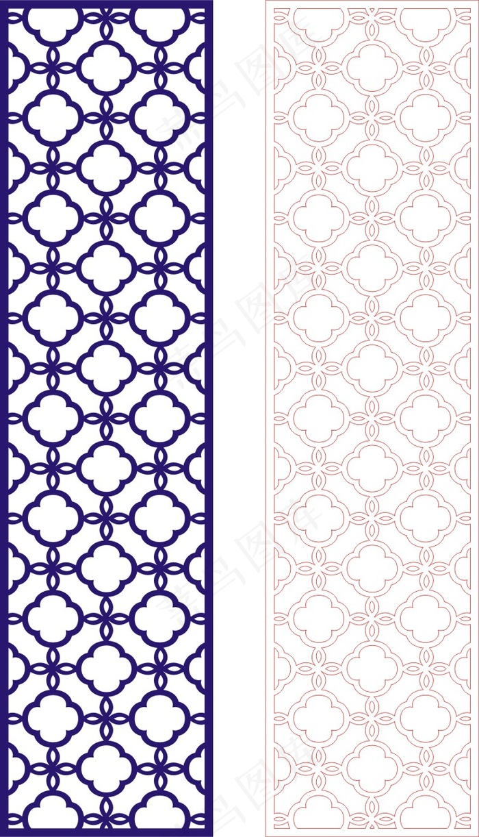 矢量镂空花纹边框底纹中式