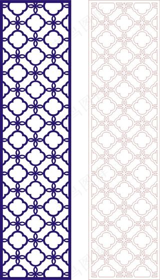 矢量镂空花纹边框底纹中式