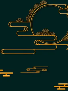 深绿色国潮背景