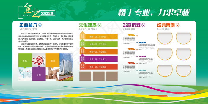 公司文化墙公司展板背景psd模版下载