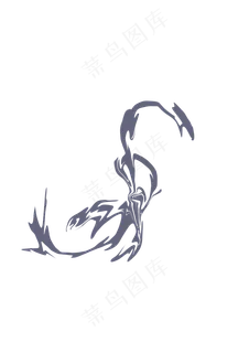 极简古风装饰紫色图案免抠