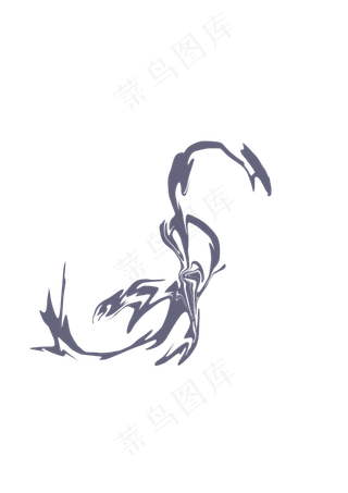 极简古风装饰紫色图案免抠