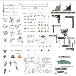 矢量花边边角标题框合集