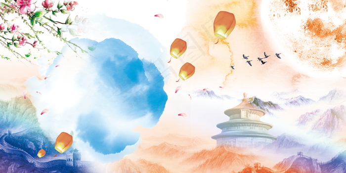 中国风 中国风背景图片psd模版下载