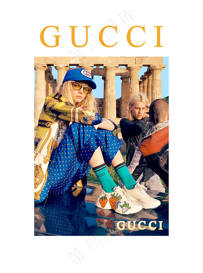 GUCCI古驰女鞋海报psd模版下载