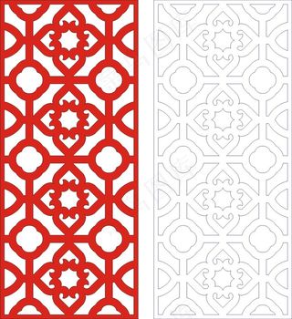 矢量镂空花纹边框底纹中式