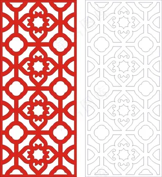 矢量镂空花纹边框底纹中式