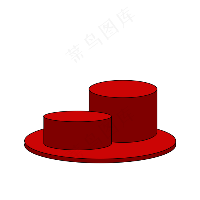 红色展台电商产品展示圆柱体
