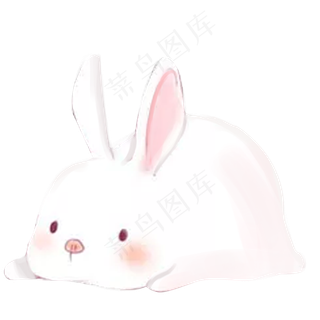 趴着的萌萌哒可爱兔子元素中秋,免抠元素
