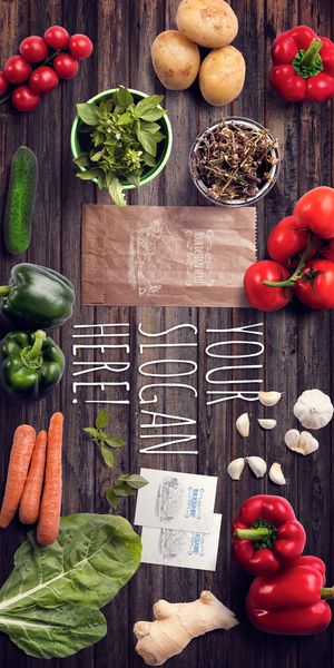 深色木纹背景菜单素材水果水果葱姜蒜...