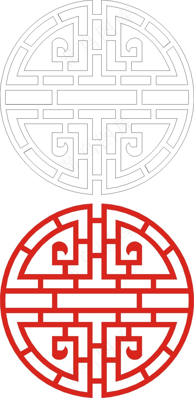 矢量镂空花纹边框底纹中式