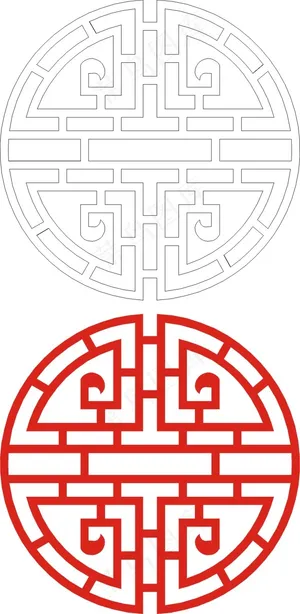 矢量镂空花纹边框底纹中式