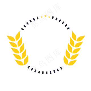 金黄色小麦矢量麦穗