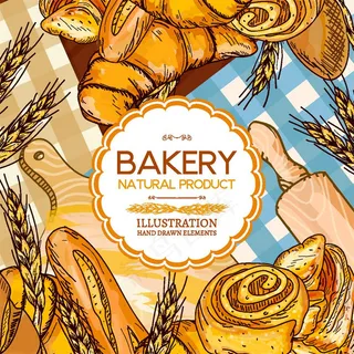 面包海报背景设计图片