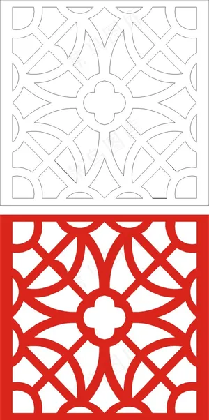 矢量镂空花纹边框底纹中式