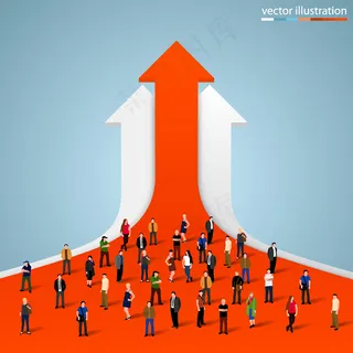 现代化商务带动人群背景矢量素材