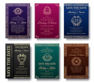 古典金色花纹花边模板下载