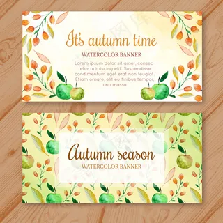 秋季森林小动物花边矢量BANNER...