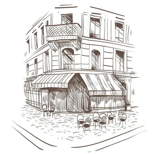 手绘建筑图片