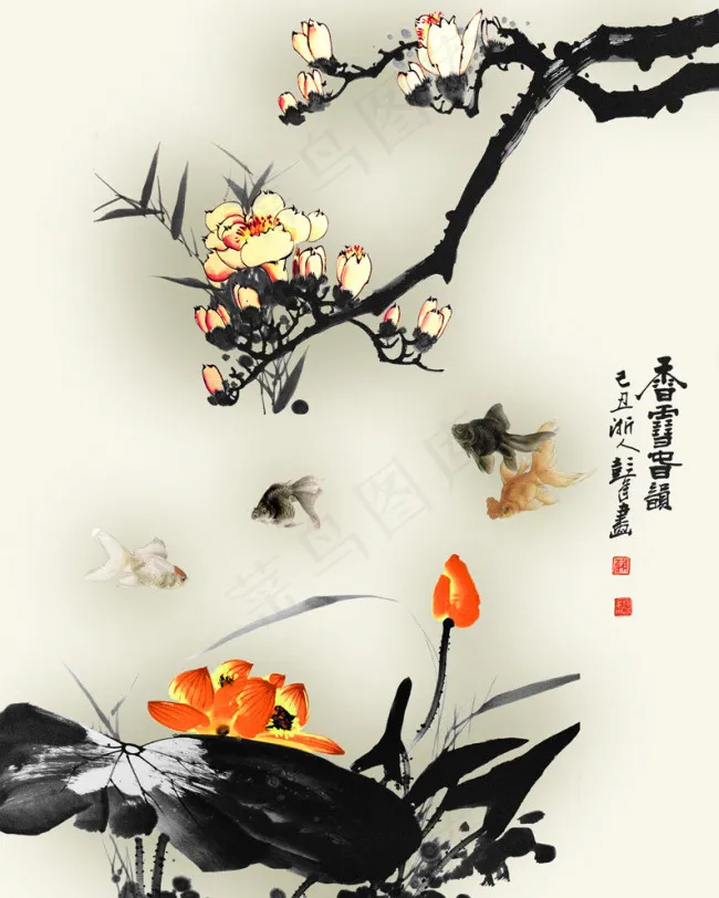 移门素材玄关画国画山水画水墨画(4535X5669(DPI:72))psd模版下载