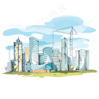 手绘世界名胜古迹古建筑免抠png素...