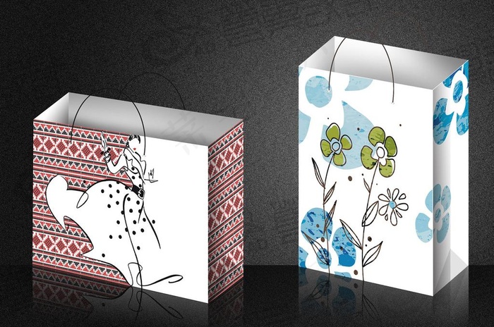手提袋 创意花样图片cdr矢量模版下载
