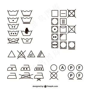 用于清洗衣服的信息图标