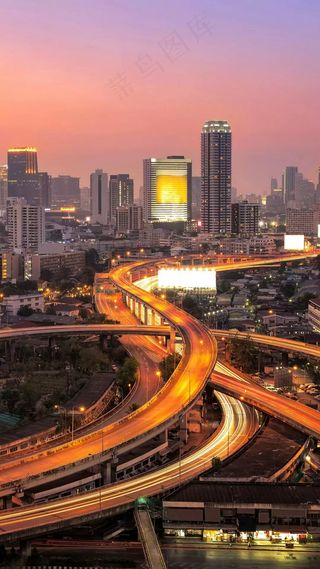 延时拍摄高架桥高清摄影图片