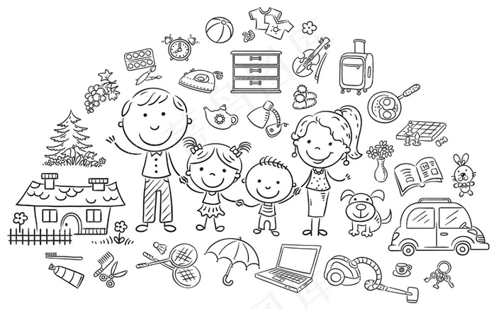 可爱的卡通儿童设计矢量素材