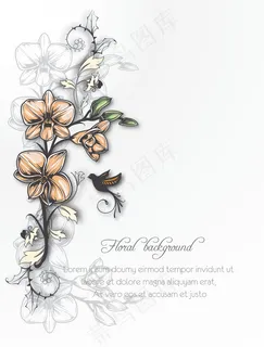 花在春天的花朵矢量插图