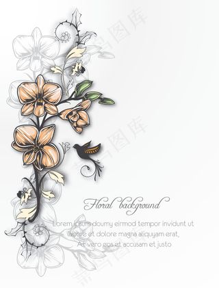 花在春天的花朵矢量插图