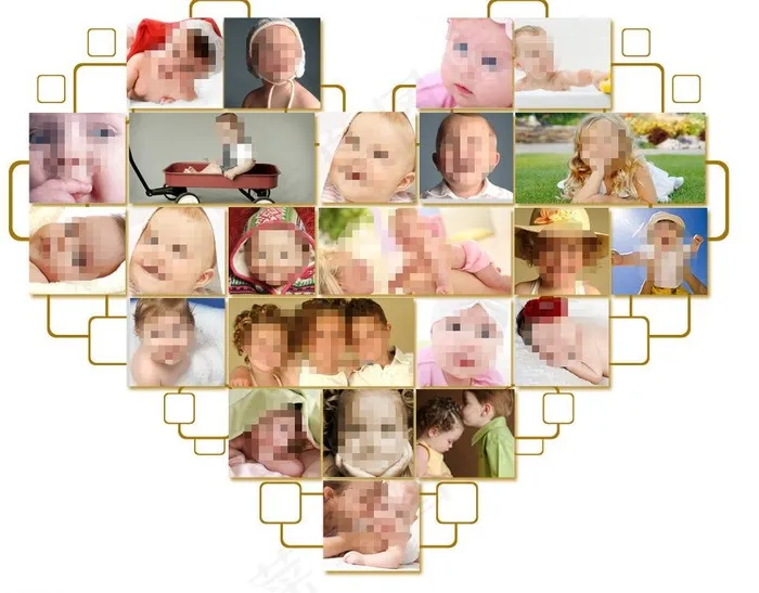 爱心宝宝图片psd模版下载