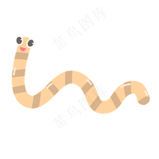 弯曲的蚯蚓矢量图