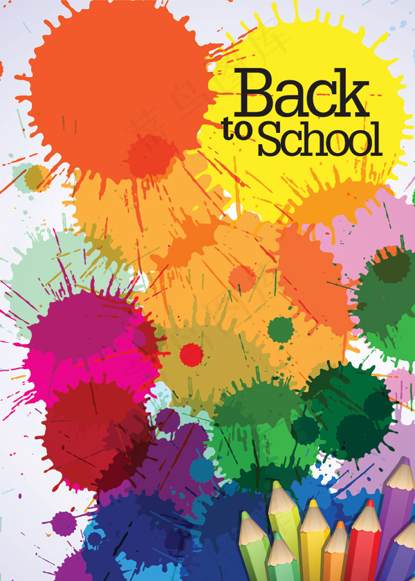 矢量图片色彩铅笔背景