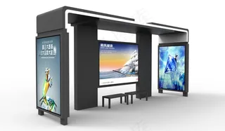 ‘夹心’候车亭图片