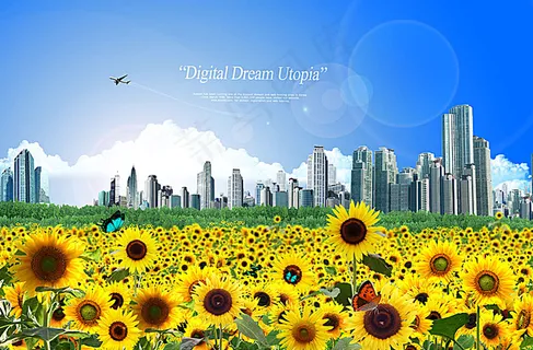 城市建设展板背景