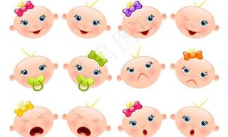可爱婴儿表情矢量素材
