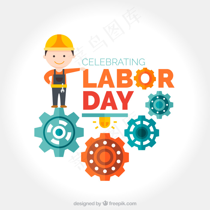 劳动日背景的工人