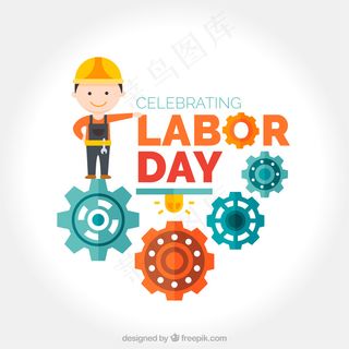 劳动日背景的工人