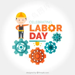 劳动日背景的工人