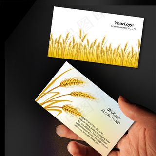 农业生产种子农药农场名片设计PSD...