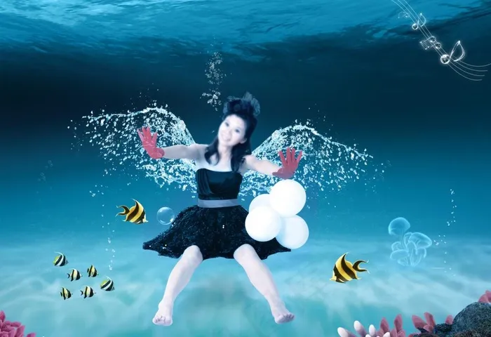 海底世界人物海报图片(2500X1856(DPI:100))psd模版下载