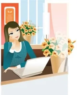 在她的房间里漂亮的女孩聊天