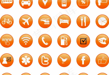 旅游与服务按钮矢量图像
