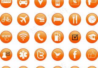 旅游与服务按钮矢量图像