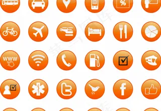 旅游与服务按钮矢量图像